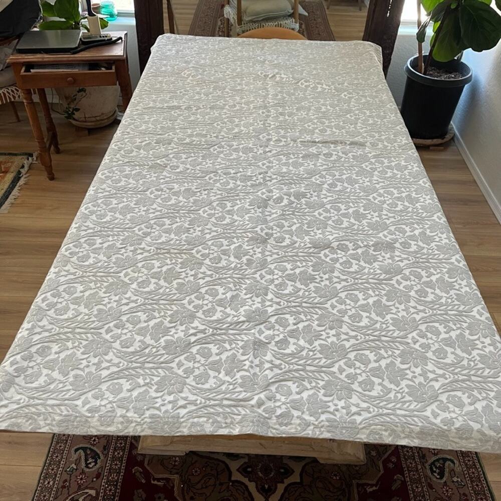Charter Club Cotton Light Grey Coverlet 96" x 84"